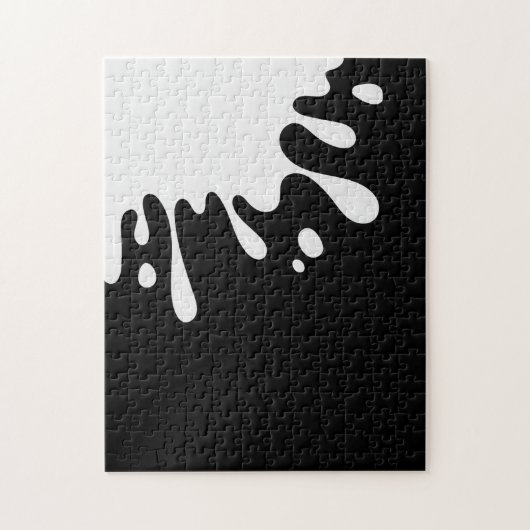 White Paint Splash op Black Serious Legpuzzel (Verticaal)