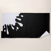 White Paint Splash op Black Strandlaken (Voorkant)