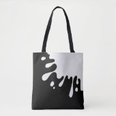 White Paint Splash op Black Tote Bag (Voorkant)