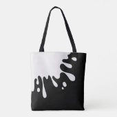White Paint Splash op Black Tote Bag (Achterkant)