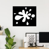 White Paint Splodge Poster (Thuiskantoor)