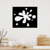 White Paint Splodge Poster (Keuken)