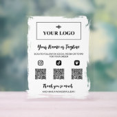 White Paint Uw Logo Social Media Betaling Acryl Bord (Neutraal)