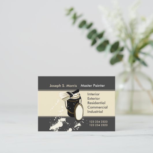 White Painters Painting Services Home Improvement Visitekaartje (Staand voorkant)