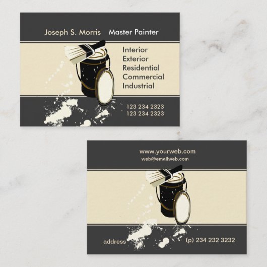 White Painters Painting Services Home Improvement Visitekaartje (Voorkant / Achterkant)