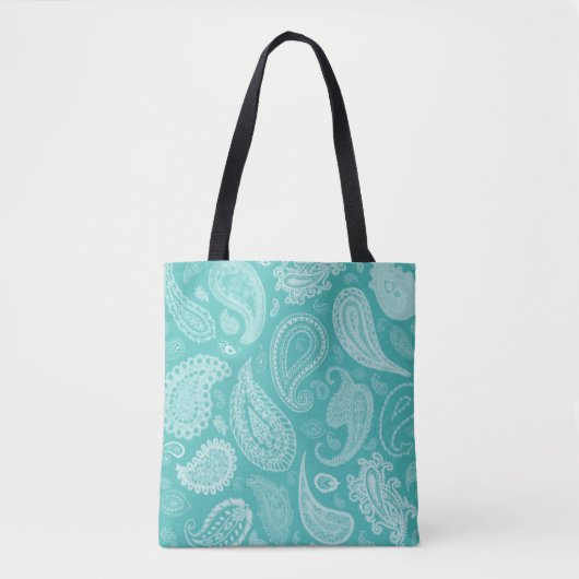 White Paisley Designer Canvas tas van Julie Everha (Voorkant)