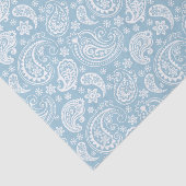 White  Paisley Over Baby Blue Background Tissuepapier (Detail)
