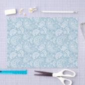 White  Paisley Over Baby Blue Background Tissuepapier (Craft)