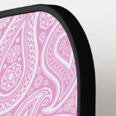 White  Paisley Pattern Light Roze Pickleball Paddle (Links Detail)