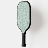 White  Paisley Pattern Muted Green Pickleball Paddle (Links)