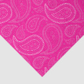 White Paisley Pattern on Hot Pink Tissue Paper Tissuepapier (Detail)