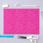 White Paisley Pattern on Hot Pink Tissue Paper Tissuepapier (Craft)