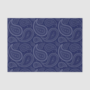 White Paisley Pattern on Navy Blue Tissue Paper Tissuepapier