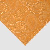 White Paisley Pattern on Oranje Tissue Paper Tissuepapier (Detail)