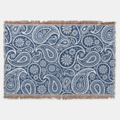 White  paisley Pattern on Royal Blue Deken (Voorkant)