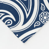 White  paisley Pattern on Royal Blue Fleece Deken (Hoek)