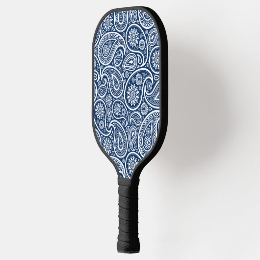 White  paisley Pattern on Royal Blue Pickleball Paddle (Links)