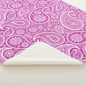 White  paisley Pattern on roze Sherpa Deken (3/4)