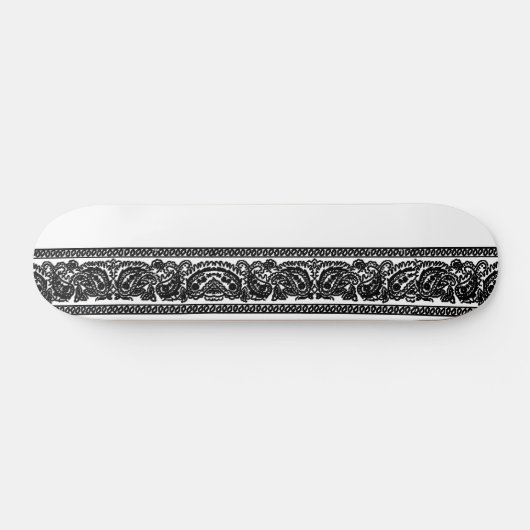 White Paisley Skateboard Pro (Horizontaal)