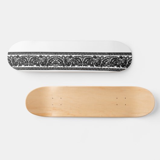 White Paisley Skateboard Pro (Horizontaal)
