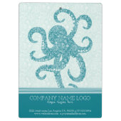 White Paisley & Turquoise Green Octopus Klembord (Achterkant)