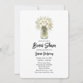 White Palette Ranunculus Mason Jar Bridal Shower Kaart (Voorkant)