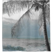 White Palm Coconut Tree Elegant Beach Paradise Douchegordijn (Voorkant)