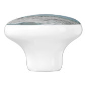 White Palm Coconut Tree Elegant Beach Paradise Keramische Knop (Zijkant)