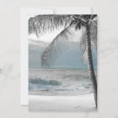 White Palm Coconut Tree Elegant Beach Wedding Kaart (Achterkant)