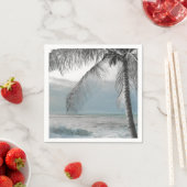 White Palm Coconut Tree Elegant Beach Wedding Servet (Insitu)