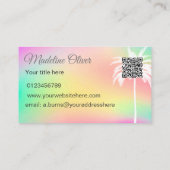 White Palm Colorful QR Code Professional Visitekaartje (Achterkant)