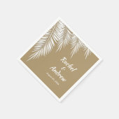 White Palm on Gold Party Napkins Servet (Hoek)