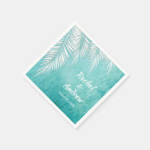 White Palm on Ocean Turquoise Blue Party Napkins Servet (Hoek)