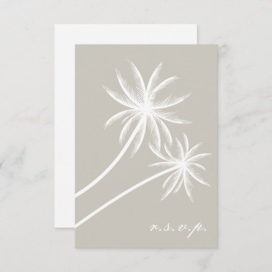 White Palm Trees Wedding RSVP (Voorkant / Achterkant)