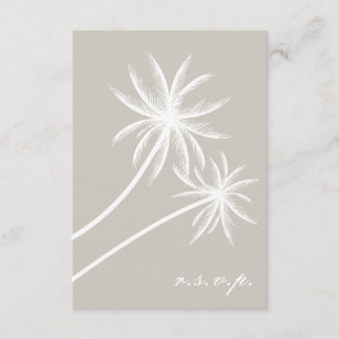 White Palm Trees Wedding RSVP Kaartje