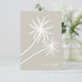 White Palm Trees Wedding RSVP Kaartje (Staand voorkant)