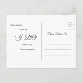 White Palm wil je mijn Bridesmaid-uitnodiging zijn Uitnodiging Briefkaart (Achterkant)