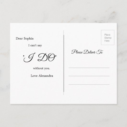 White Palm wil je mijn Bridesmaid-uitnodiging zijn Uitnodiging Briefkaart (Achterkant)