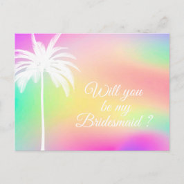 White Palm wil je mijn Bridesmaid-uitnodiging zijn Uitnodiging Briefkaart