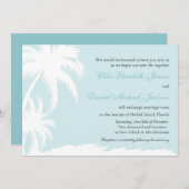 White Palms - Beach Wedding Invitations Kaart (Voorkant / Achterkant)