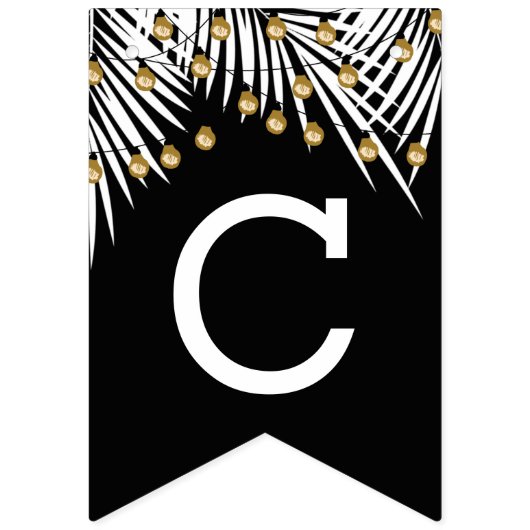 White Palms Gold Licht op Black Congrates Afstudee Vlaggetjes (Tweede vlag)