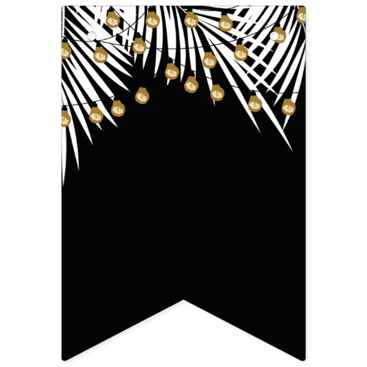 White Palms Gold Licht op Black Congrates Afstudee Vlaggetjes (Eerste vlag)