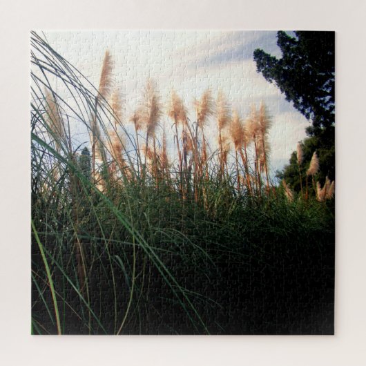 White Pampas Grass Blooms, Jigzaag Puzzle Legpuzzel (Verticaal)