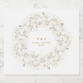 White Pampas Grass Tropical Floral Wedding Gin Likeurfles Etiket (Enkel label)