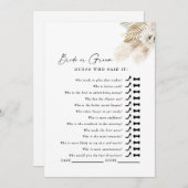 White Pampas raad wie zei het douche spel Kaart (Voorkant / Achterkant)