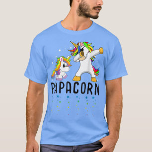 White Papacorn Unicorn Dad Kawaii Vaderdag T-shirt