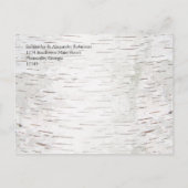 White Paper Birch Tree Bark Rustic Wood Wedding Aankondigingskaart (Achterkant)