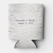 White Paper Birch Tree Bark Rustic Wood Wedding Blikjeskoeler (Voorkant)