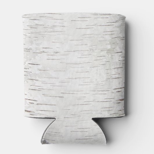 White Paper Birch Tree Bark Rustic Wood Wedding Blikjeskoeler (Achterkant)