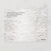 White Paper Birch Tree Bark Rustic Wood Wedding Briefkaart (Achterkant)